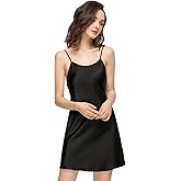 Miqieer Women's Long Silky Tank Top Adjustable Spaghetti Strap Camisole Slip Dress