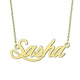 BYBWBL Sasha Name Pendant Necklace 18k Gold Plated