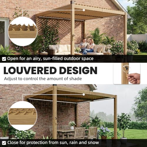 Outsunny 10x10 Louvered Pergola Review: Adjustable Metal Roof With Solar LED Lights image 15