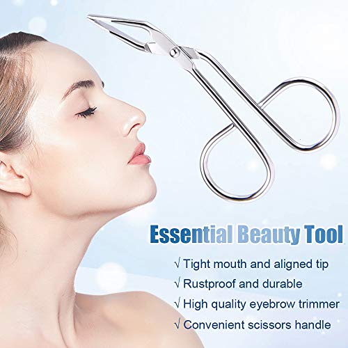 Koicaxy Tweezers for Eyebrows, 2 Pack Scissors Tweezers for Nose Hair, Stainless Steel Scissors Shaped with Slant Tip Hair Gripping Eyebrow & Ingrown Hair Remover for Girl Women Men - Thumbnail 2