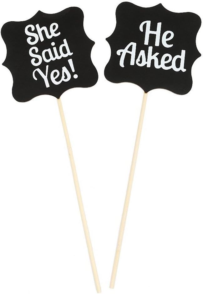 PIXNOR Wooden Wedding Signs She Said Yes Sign Accessories Photo Props Kits