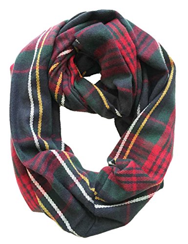 Aesthetinc Classic Plaid Design Infinity Thick Knit Scarf 26