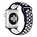 StarMoring Soft Silicone Sport Band Replacement Wrist Strap for iWatch Apple Watch Series 1 Series 2,42mm,S/M,NavyBlue and White