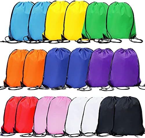 16 Pack Drawstring Bags, Washable Polyester Fabric, Gym Sports Cinch Bag Amazon.com | CODOBON 16 Pcs Drawstring Bags Bulk, Polyester  main image 3