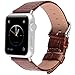 Fullmosa 2 Colors Compatible Apple Watch Bands 42mm, Bamboo Calf Leather Compatible iWatch Band/Strap with Stainless Steel Clasp Compatible Apple Watch Series 1 2 3,Brown