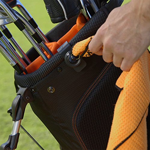 Frogger Golf Microfiber Waffle TRAX Towel with Bag Latch-It, Lime Green/Black, 20" x 24" - Thumbnail 2
