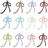 SUNNYCLUE 1 Box 24Pcs Alloy Bow Charms Bows Charm Metal Mixed Black White Pink Yellow Red Colorful Cute Dangle Bowknot Charm for Jewelry Making Charms DIY Keychain Necklace Earrings Ankle Crafting