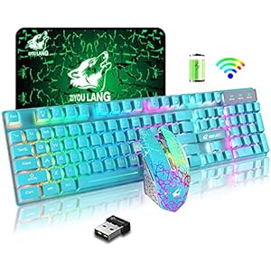 Wireless-Keyboard-Mouse-Combo-Rainbow-Backlit-24G-Rechargeable-Mechanical-Feel-104-Keys-Gaming-Keyboard-2400DPI-6-Buttons-Optical-Rainbow-LED-Gaming-Mouse-Free-Mouse-Pads-Compatible-with-PC Wireless Keyboard Mouse Combo Rainbow Backlit 2.4G Rechargeable Mechanical Feel 104 Keys Gaming Keyboard 2400DPI 6…