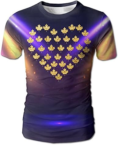 Golden Canadian Flag Love Men's Short Sleeve T-Shirt L