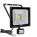 CLY 30W LED Motion Sensor Floodlight Outdoor Super Bright 2700 Lumens Security Flood Lights Waterproof IP66 Cool White 6000K Wall Lighting with Sensitive Detector (Without Plug)