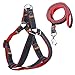 URPOWER Dog Leash Harness Set & Heavy Duty Denim Dog Leash Collar, Adjustable & Durable, Perfect for Daily Training Walking Running, Blue, Red, Medium, Large
