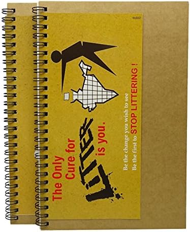 Zebra Spiral Writing Notebook A5 Composition Book Notebook Plain Sheets Kraft Paper Hardcover 70 Sheets - Pack of 2
