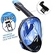 Udaily Full Face Snorkel Mask 180° Panoramic Design and Free Breathing Design, Action Camera GoPro Compatible, Anti-Fog and Anti-Leak for Adult and Kids Snorkeling Mask