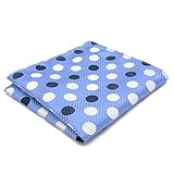 Shlax&Wing Mens Pocket Square Polka Dots Blue Azure New Design Hanky