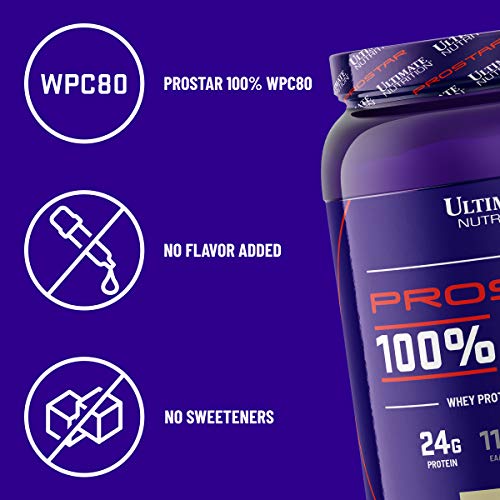 Ultimate Nutrition Prostar 100% Raw Natural Unflavored Whey Protein Powder with 24 Grams of Protein with No Artificial Sweeteners, 33 Servings - Thumbnail 3