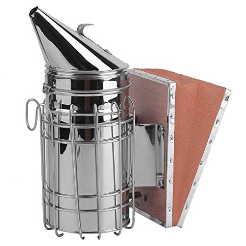 Blowing Smoker Beekeeping Tools Stainless Steel with Heat Shield Calm Beekeeping Equipment Bee