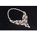 Everrich Luxurious Blue Crystal Bridal Cream Simulated Pearl Gold Plated Statement Necklace Earrings Jewelry Sets for Women Costume,4 Pairs