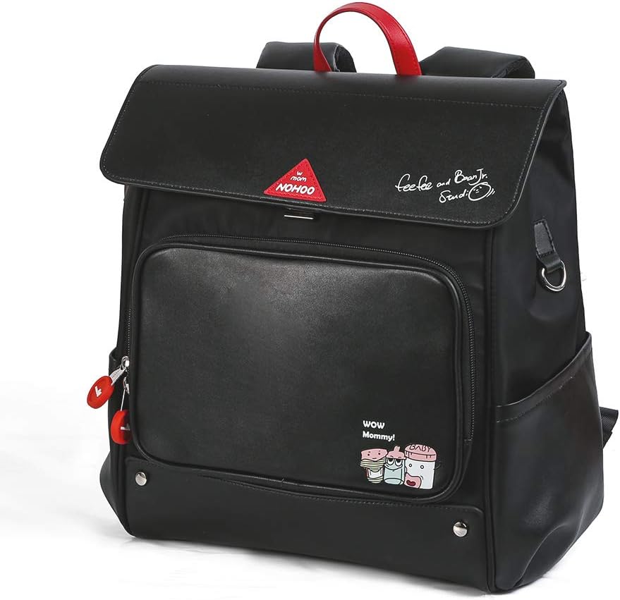 NOHOO Diaper Bag Backpack Baby Bag Nappy Bag Travel Backpack for Women (Black)