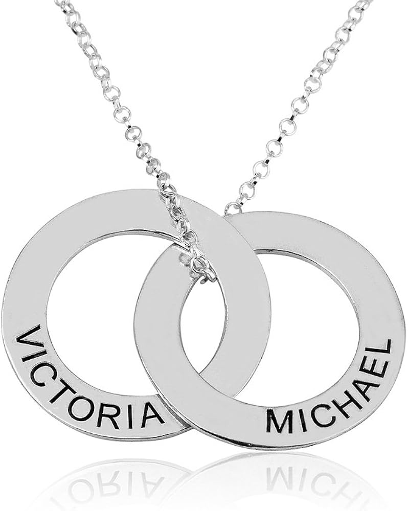 Gravierte Russische Ring Kette Mutter Halskette Personalisiertes Geschenk Fur Sie 40 18 Karat 750 Vergoldet Amazon De Schmuck