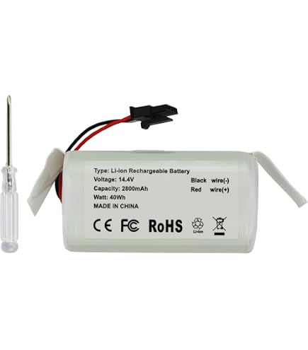 TECHTEK Batteria 2600mAh Per IRobot Roomba Combo Essential E Essential 2, Sostituzione Per RVG-Y1, Y011040, Bianca