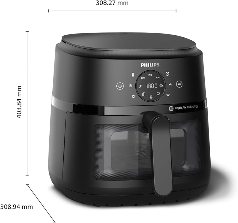 2000 Airfryer - Freidora de Aire 6,2L, 13 opciones, Táctil, Negro
