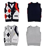 Taiycyxgan Little Boys Gentleman Knit Sweater Vest Kids V Neck Cardigan Waistcoat
