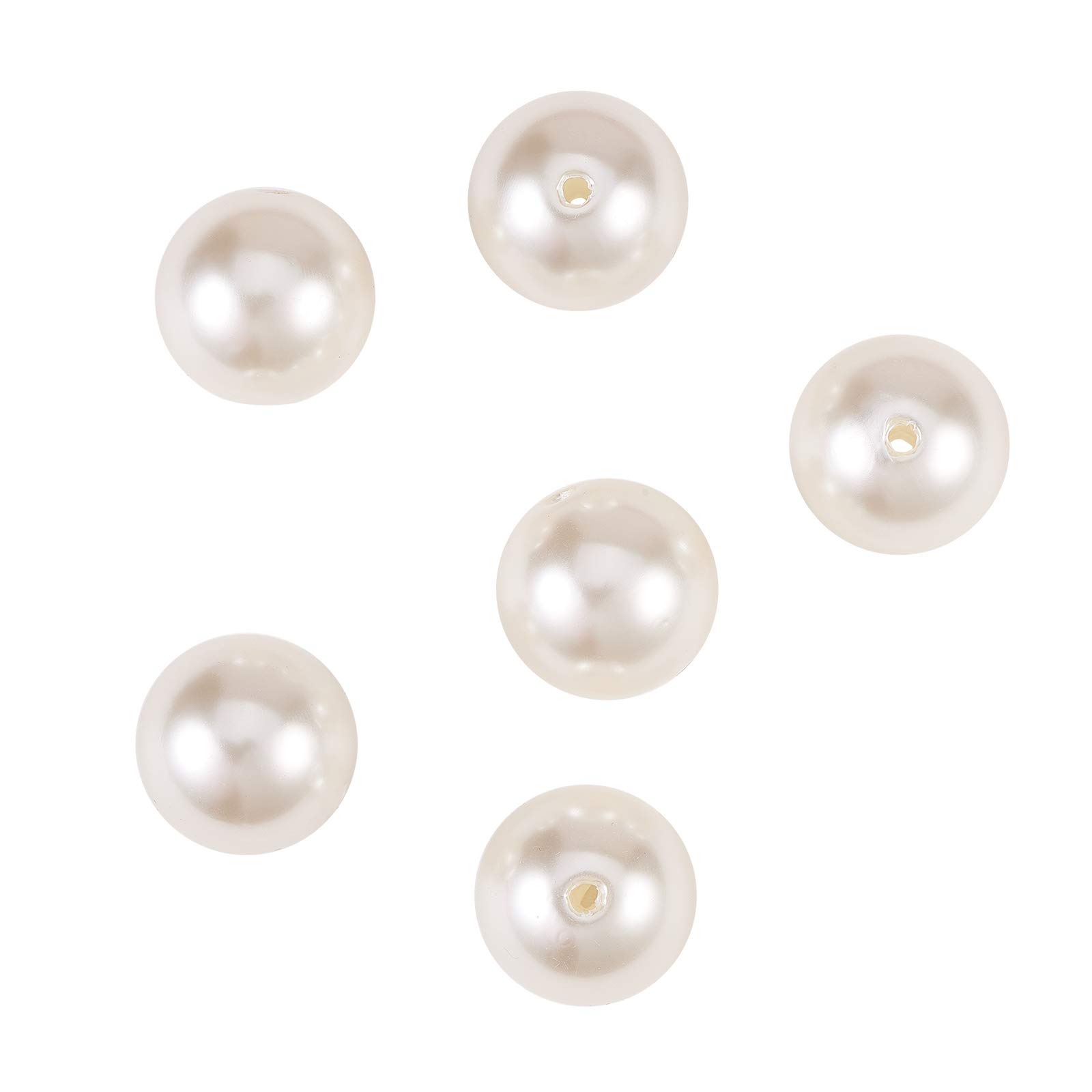Airssory 10 Pcs Imitated Faux Pearl Acrylic Plastic Large Loose Beads Round Creamy White Bead in Bulk for Jewellery Making DIY Craftings - 24mm