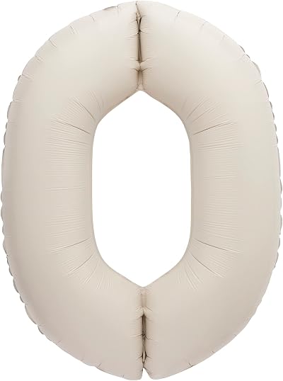 Unique Giant Foil Number 0 Balloon 86 cm Matte Nude