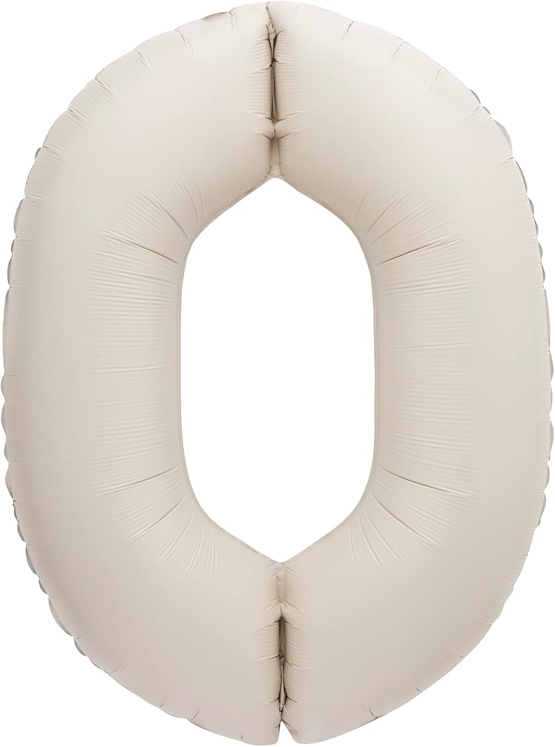 Unique Giant Foil Number 0 Balloon 86 cm Matte Nude