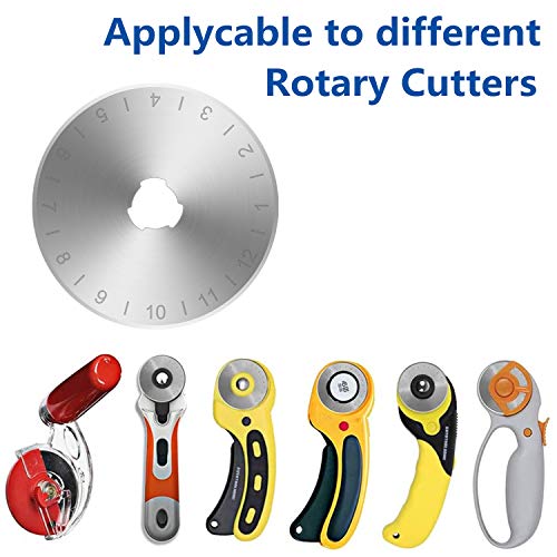 45mm Rotary Cutter Blades 10 Pack, Fits Fiskars, Olfa, Martelli, Dremel