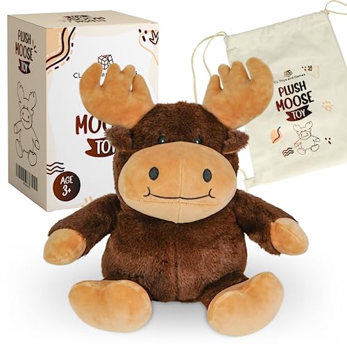 CL Toys and Games 3lbs Weighted Stuffed Animal Moose Cute Stuffed Animal for Children 3+ Years