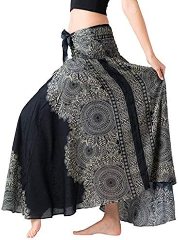 Sayhi Women S Long Hippie Bohemian Skirt Gypsy Dress Boho Clothes Flowers Ethnic Style Fits Asymmetric Hem Design