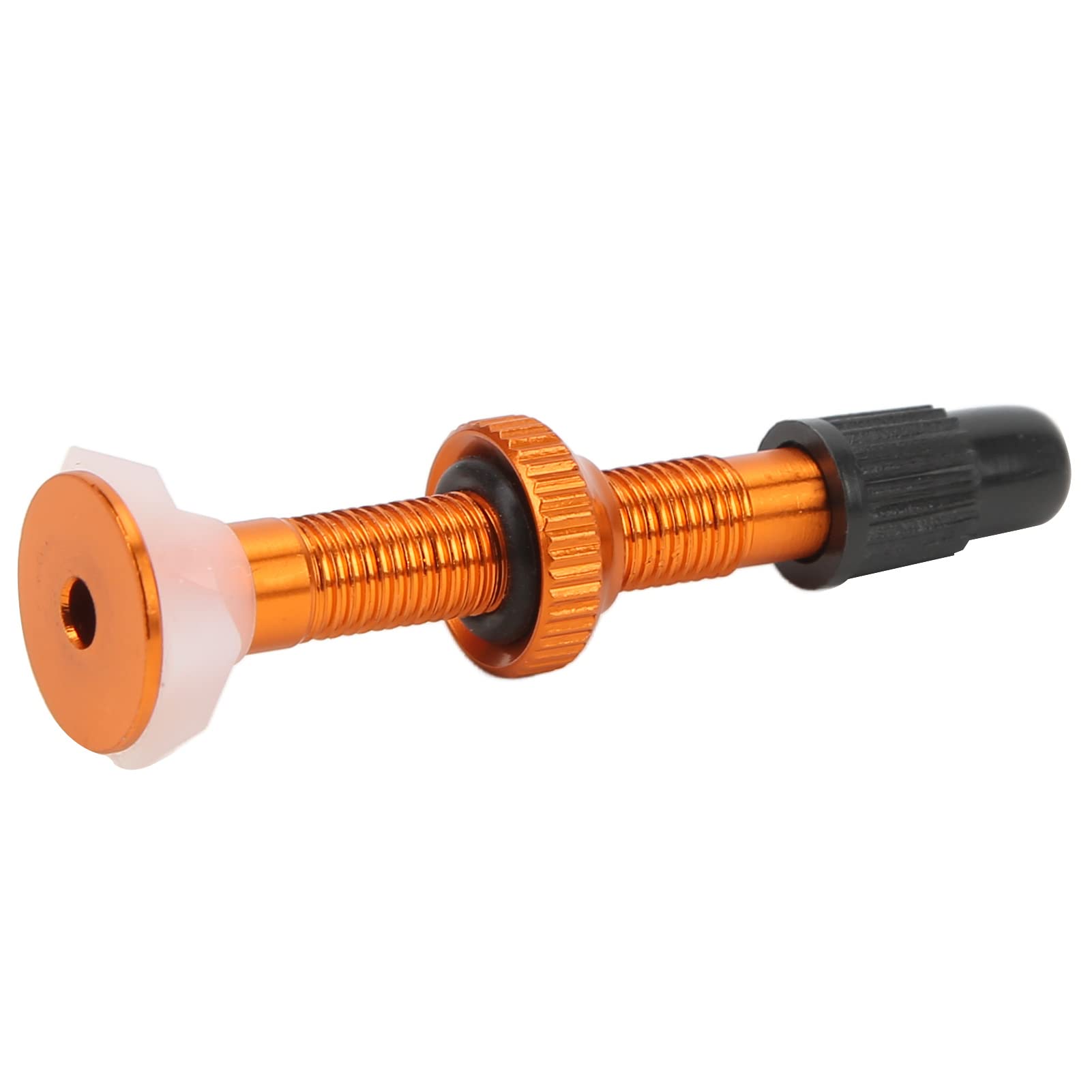 Bicycle Tubeless Valve Stems, Aluminum Alloy + Silicone Tubeless Valve Stem BOLANY Presta Valve Stem Bicycle Tubeless Vacuum Extender Valve Adapter for Road Bike(orange) Riding