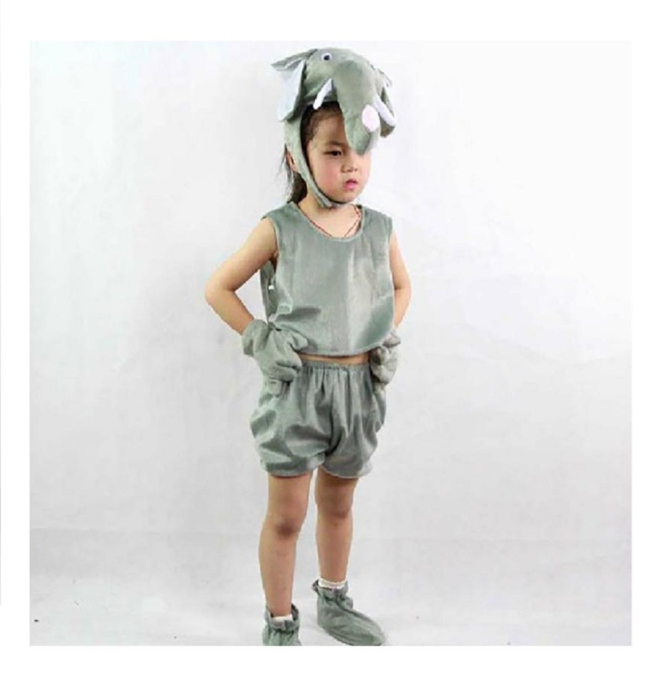 MATISSA Kids Sleeveless Animal Costumes Children's Summer Fancy Dress Pajama Party Cosplay (Elephant, L (For kids 105-120 cm tall))