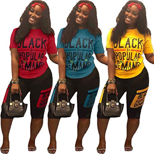 Womens 2 Piece Sports Outfits Set - Shirt Top Bodycon Pants Joggers Sportwear Jumpsuits Tracksuit Red XXL - Thumbnail 2