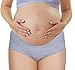 Intimate Portal Women Under the Bump Maternity Panties Pregnancy Cotton Underwear 3-Pk Black White Gray L