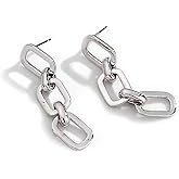 Chunky Paperclip Earring 925 Sterling Silver Link Chain Dangle Earring