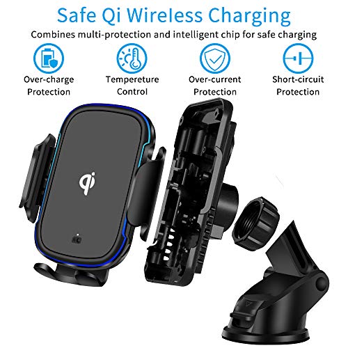 [Fastest Wireless Car Charger]RegeMoudal Wireless Car Charger Mount 15W Qi Fast Charging Auto Clamping Car Mount Air Vent Phone Holder for iPhone 8/8S/X/XS/XR/11 Pro,Samsung S7/S8/S8+/S9/S9+/S10 - Thumbnail 2