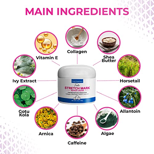 Lure Essentials Fade Stretch Marks Cream - Stretch Marks Remover Cream and Stretch Mark Prevention Cream for Pregnancy with Cocoa Butter