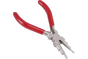 GLOGLOW Bail Making Pliers, 6 Step Carbon Steel Professional Wire Looping Tool for Jewelry Making, with Non Slip Soft Rubber 