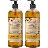 A LA MAISON Hydrating Body Wash Honeysuckle, Uses: Body, Essential Oils, Plant Based, Vegan, Cruelty-Free, Alcohol & Paraben Free (25.36 oz, 2 Pack)