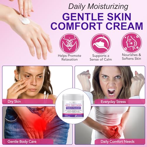 Wild Yam Cream 120g with Dong Quai for Women, Hormonal Balance Cream, Support for Menopause and Perimenopause, Hydration Against Hot Flashes and Night Sweats, Natural Wild Yam, Nourish