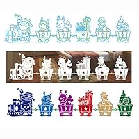 Santa Claus Deer Snowman Christmas Tree on Train Metal Cutting Dies for Card Making and Scrapbooking Kids Christmas Craft Dies (Christmas Train)