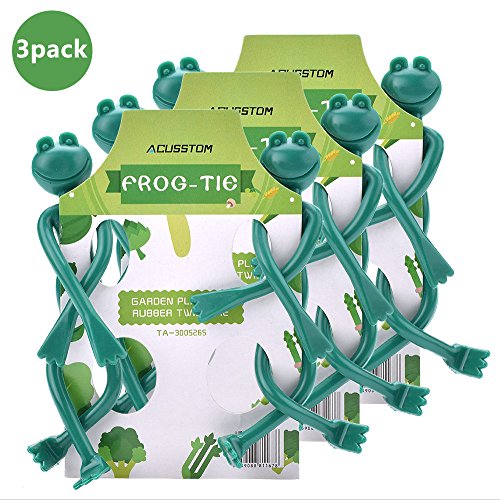 Frog Ties Acusstom Rubber Twist Ties Plant Locks Plant Twist Ties in Brown and Green Color 3 PACK (3 Pack)