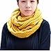 NEOSAN Womens Thick Ribbed Knit Winter Infinity Circle Loop Scarf Twist Mustard
