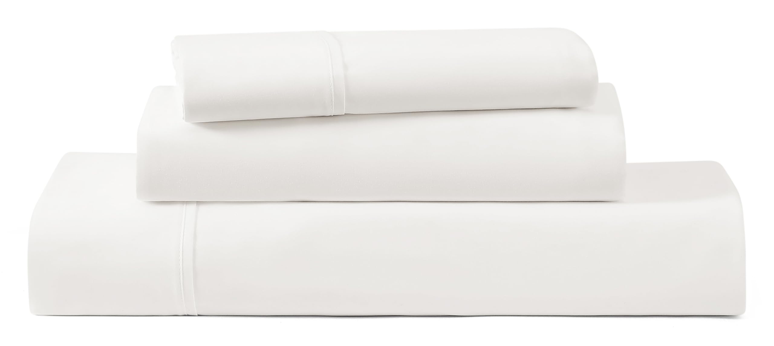 Photo 1 of UGG Twin XL Sheet Set 3-Piece Luxury Cooling Sheets Deep Pockets Premium Bedding with 1 Pillow Sham Washable Soft Lightweight Bed Set for Dorm Essentials & College Bedding, Twin XL, White (Hedi)
