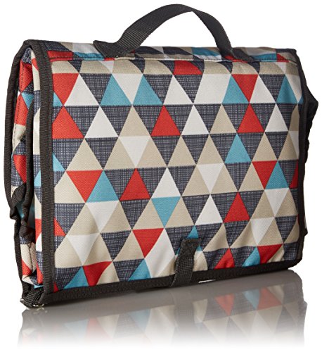 Skip Hop Baby Pronto Portable Changing Station with Cushioned Changing Mat and Wipes Case, 3 Pockets, Multi Triangles