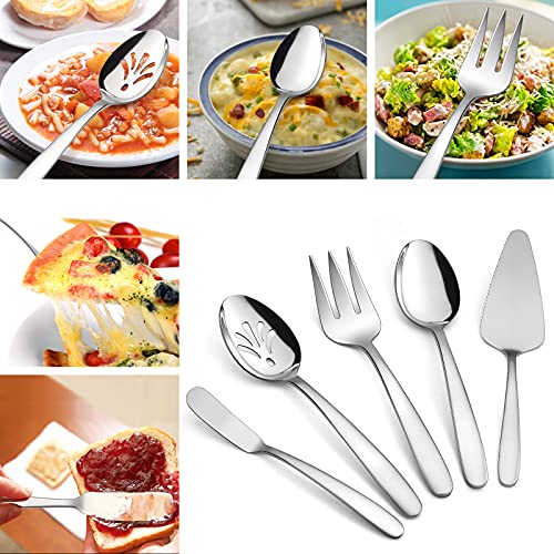 Heavy Duty Silverware Set with Serving Utensils, HaWare 45 Pieces