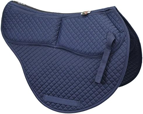 ECP Equine Comfort Products All-Purpose Contoured Correction Saddle Pad with Adjustable Memory Foam Inserts for Custom Support, Non-Slip, Shock Absorbing, 22” Spine, 19.5” Drop