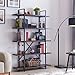 HOMISSUE 5-Shelf Industrial Bookshelf and Bookcase, Rustic Wood and Metal Bookcases Furniture, 70.0
